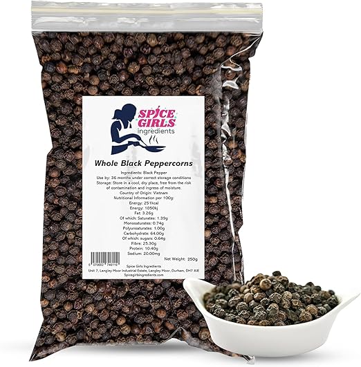 Premium Whole Black Peppercorns | Natural in Taste | Perfect for Grinder Refill