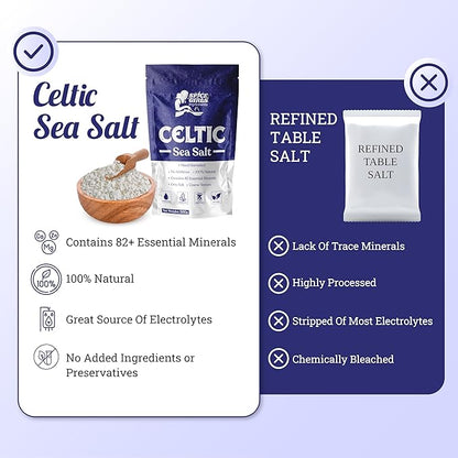 100% Unrefined Coarse Celtic Sea Salt | Contains Essential Minerals & Nutrients